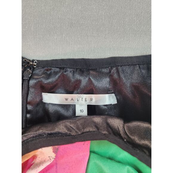 Walter Womens Faux Wrap Skirt Size 10 Watercolor Short Office 80s Y2K - Picture 6 of 7